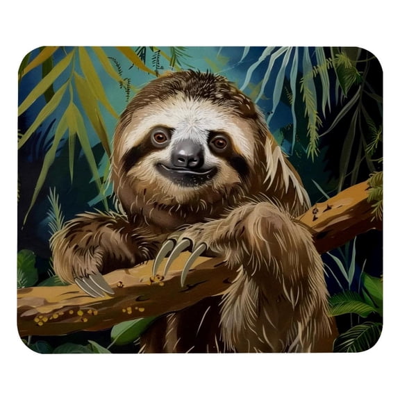 PhooArto Comfortable Mouse Pad Animal Sloth Rainforest Desktop Mousepad , 21 x 25 cm Mouse Mat, Non-Slip Rubber Base, Improves Speed and Precision