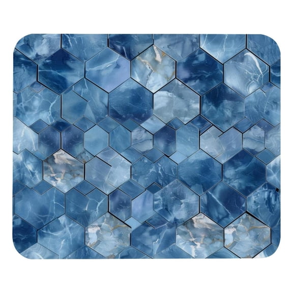 PhooArto Comfortable Mouse Pad Blue Honeycomb Marble Pattern Desktop Mousepad , 21 x 25 cm Mouse Mat, Non-Slip Rubber Base, Improves Speed and Precision
