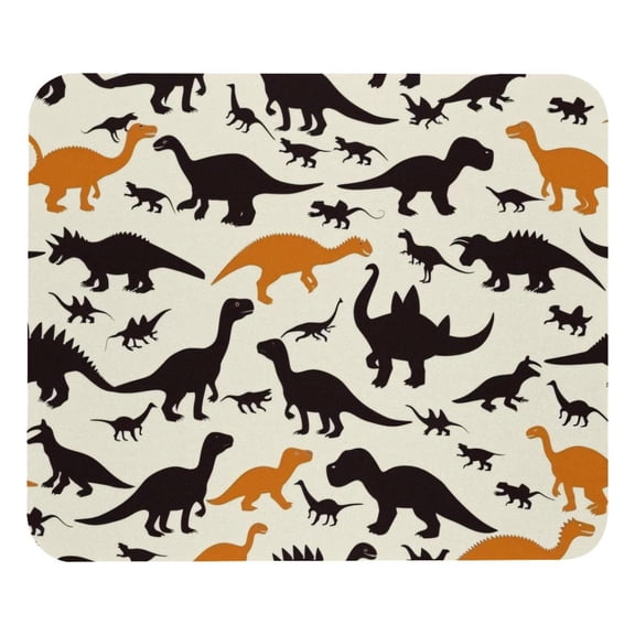 PhooArto Comfortable Mouse Pad Cartoon Dinosaur Silhouettes Pattern Desktop Mousepad , 21 x 25 cm Mouse Mat, Non-Slip Rubber Base, Improves Speed and Precision
