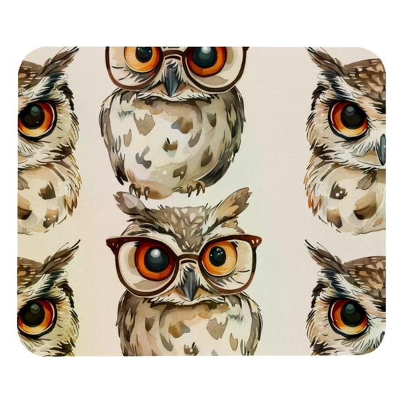 PhooArto Comfortable Mouse Pad Cartoon Owl with Glasses Desktop Mousepad , 21 x 25 cm Mouse Mat, Non-Slip Rubber Base, Improves Speed and Precision