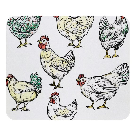 PhooArto Comfortable Mouse Pad Chickens Hens Patterns Desktop Mousepad , 21 x 25 cm Mouse Mat, Non-Slip Rubber Base, Improves Speed and Precision