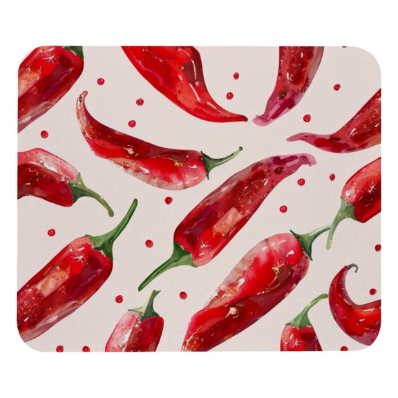 PhooArto Comfortable Mouse Pad Chili Peppers Pink Pattern Desktop Mousepad , 21 x 25 cm Mouse Mat, Non-Slip Rubber Base, Improves Speed and Precision