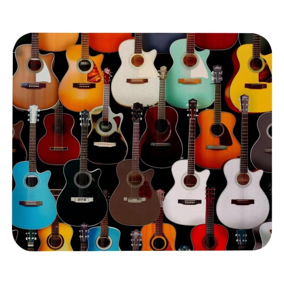 PhooArto Comfortable Mouse Pad Color Electric Guitars Pattern Desktop Mousepad , 21 x 25 cm Mouse Mat, Non-Slip Rubber Base, Improves Speed and Precision