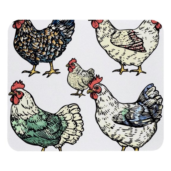 PhooArto Comfortable Mouse Pad Color Hens Patterns Desktop Mousepad , 21 x 25 cm Mouse Mat, Non-Slip Rubber Base, Improves Speed and Precision