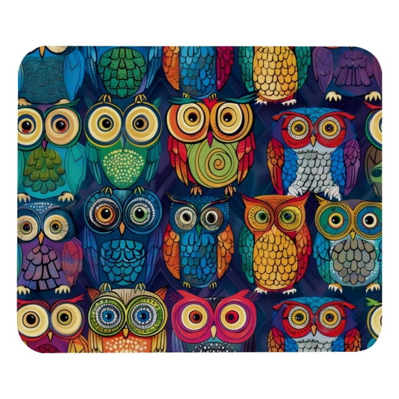 PhooArto Comfortable Mouse Pad Colored Funny Owls Pattern Desktop Mousepad , 21 x 25 cm Mouse Mat, Non-Slip Rubber Base, Improves Speed and Precision