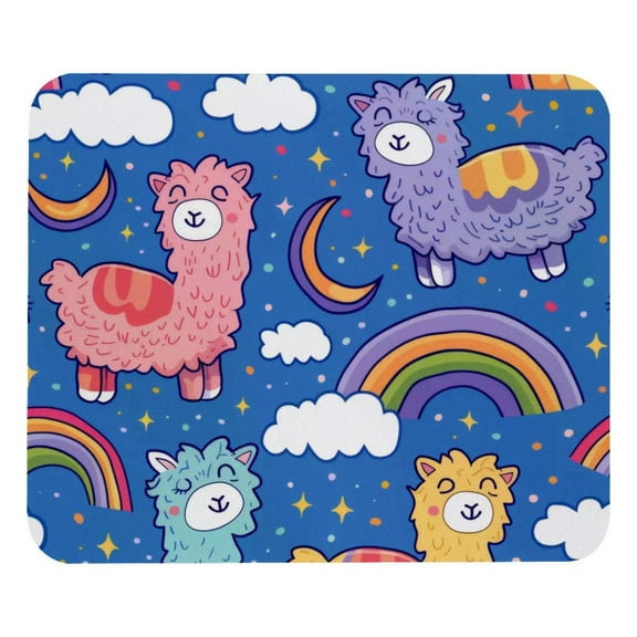 PhooArto Comfortable Mouse Pad Colorful Alpaca Rainbow Pattern Desktop Mousepad , 21 x 25 cm Mouse Mat, Non-Slip Rubber Base, Improves Speed and Precision