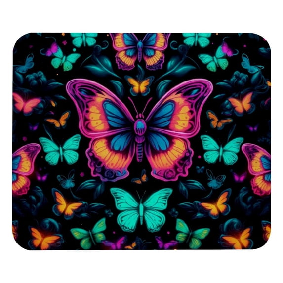 PhooArto Comfortable Mouse Pad Colorful Butterfly Pattern Desktop Mousepad , 21 x 25 cm Mouse Mat, Non-Slip Rubber Base, Improves Speed and Precision