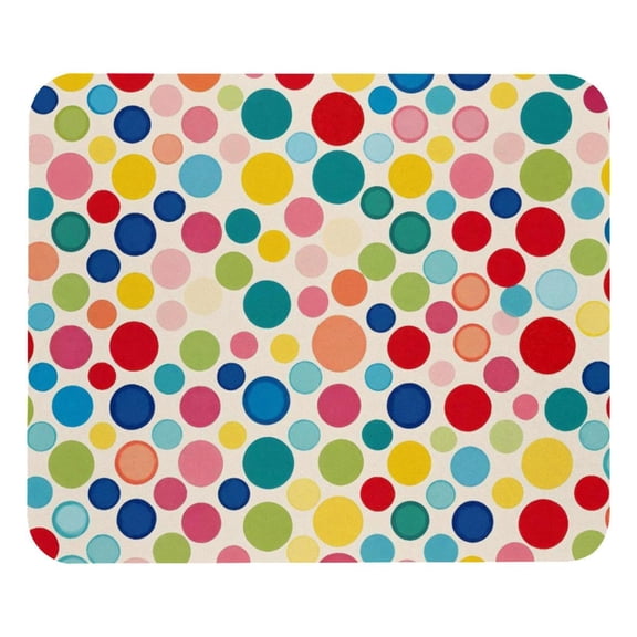 PhooArto Comfortable Mouse Pad Colorful Polka Dot Pattern Desktop Mousepad , 21 x 25 cm Mouse Mat, Non-Slip Rubber Base, Improves Speed and Precision