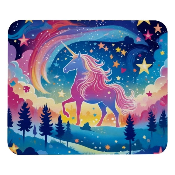 PhooArto Comfortable Mouse Pad Colorful Unicorn Star Pattern Desktop Mousepad , 21 x 25 cm Mouse Mat, Non-Slip Rubber Base, Improves Speed and Precision