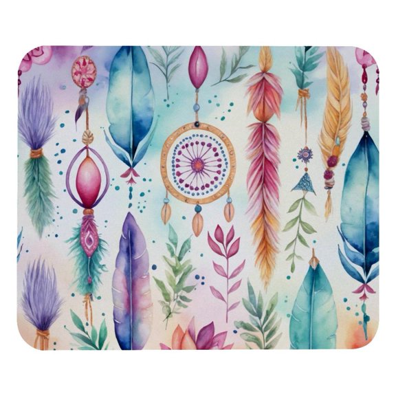 PhooArto Comfortable Mouse Pad Colorful Watercolor Dreamcatcher Pattern Desktop Mousepad , 21 x 25 cm Mouse Mat, Non-Slip Rubber Base, Improves Speed and Precision