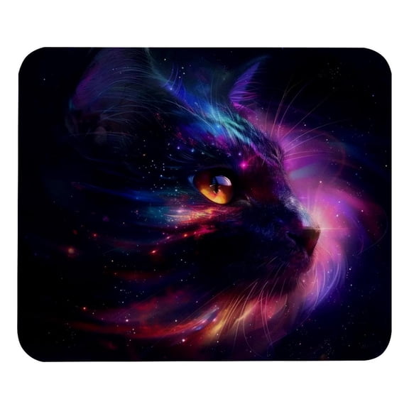 PhooArto Comfortable Mouse Pad Cool Galaxy Cat Desktop Mousepad , 21 x 25 cm Mouse Mat, Non-Slip Rubber Base, Improves Speed and Precision