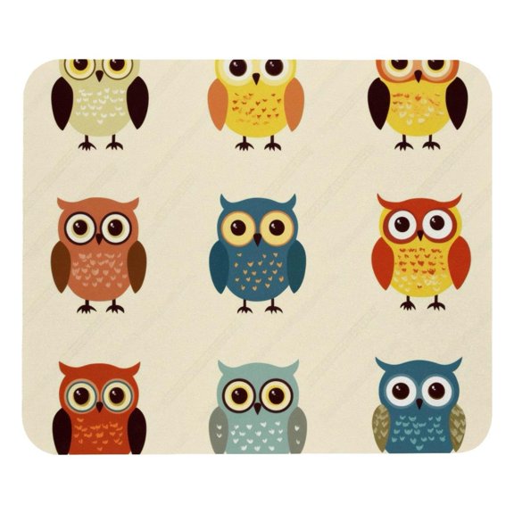 PhooArto Comfortable Mouse Pad Cute Cartoon Owls Patterns Desktop Mousepad , 21 x 25 cm Mouse Mat, Non-Slip Rubber Base, Improves Speed and Precision