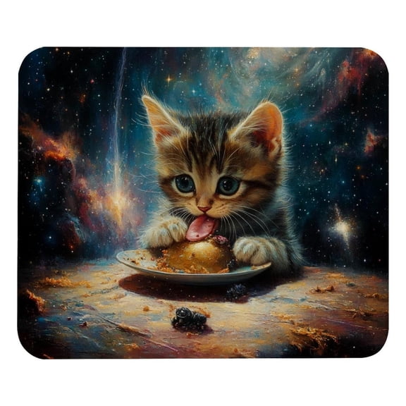 PhooArto Comfortable Mouse Pad Cute Cats Colorful Galaxy Desktop Mousepad , 21 x 25 cm Mouse Mat, Non-Slip Rubber Base, Improves Speed and Precision