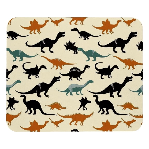PhooArto Comfortable Mouse Pad Cute Dinosaur Silhouettes Pattern Desktop Mousepad , 21 x 25 cm Mouse Mat, Non-Slip Rubber Base, Improves Speed and Precision