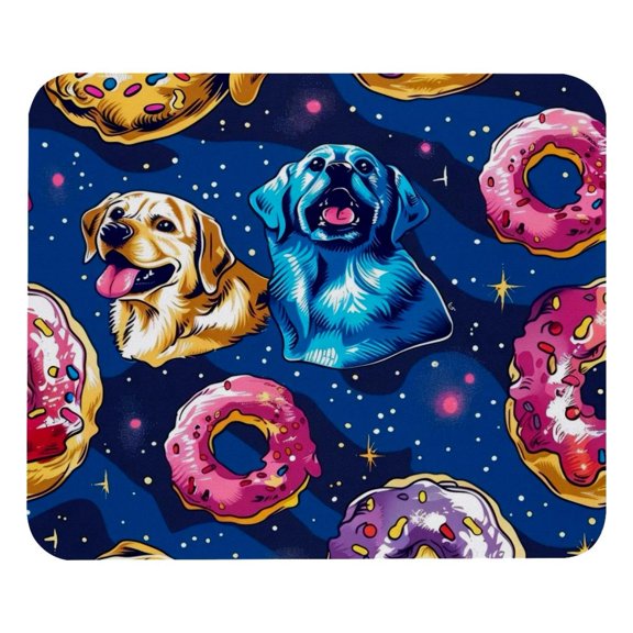 PhooArto Comfortable Mouse Pad Cute Galaxy Donuts Dogs Desktop Mousepad , 21 x 25 cm Mouse Mat, Non-Slip Rubber Base, Improves Speed and Precision