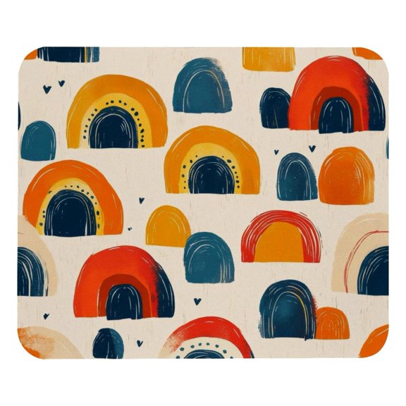 PhooArto Comfortable Mouse Pad Cute Rainbow Pattern Desktop Mousepad , 21 x 25 cm Mouse Mat, Non-Slip Rubber Base, Improves Speed and Precision