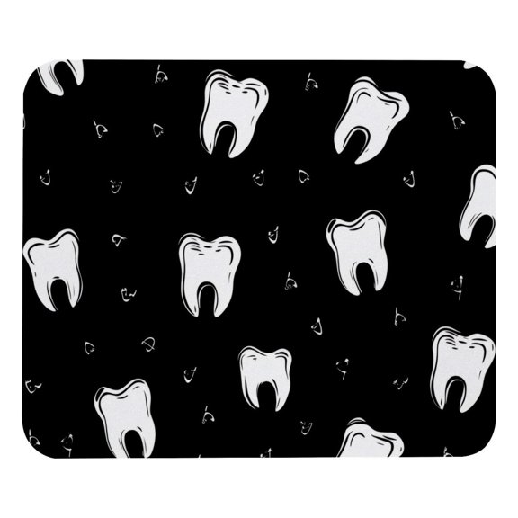PhooArto Comfortable Mouse Pad Cute Tooth Patterns Desktop Mousepad , 21 x 25 cm Mouse Mat, Non-Slip Rubber Base, Improves Speed and Precision