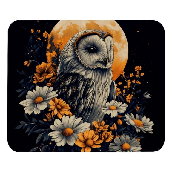 PhooArto Comfortable Mouse Pad Daisy Dreamcatcher and Owl Moon Desktop Mousepad , 21 x 25 cm Mouse Mat, Non-Slip Rubber Base, Improves Speed and Precision