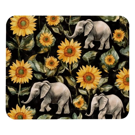 PhooArto Comfortable Mouse Pad Elephant Sunflower Pattern Desktop Mousepad , 21 x 25 cm Mouse Mat, Non-Slip Rubber Base, Improves Speed and Precision
