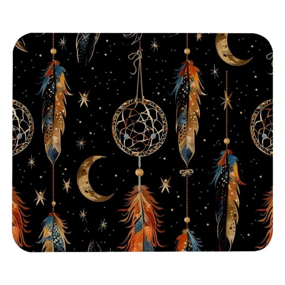 PhooArto Comfortable Mouse Pad Ethnic Dreamcatcher Feathers Pattern Desktop Mousepad , 21 x 25 cm Mouse Mat, Non-Slip Rubber Base, Improves Speed and Precision