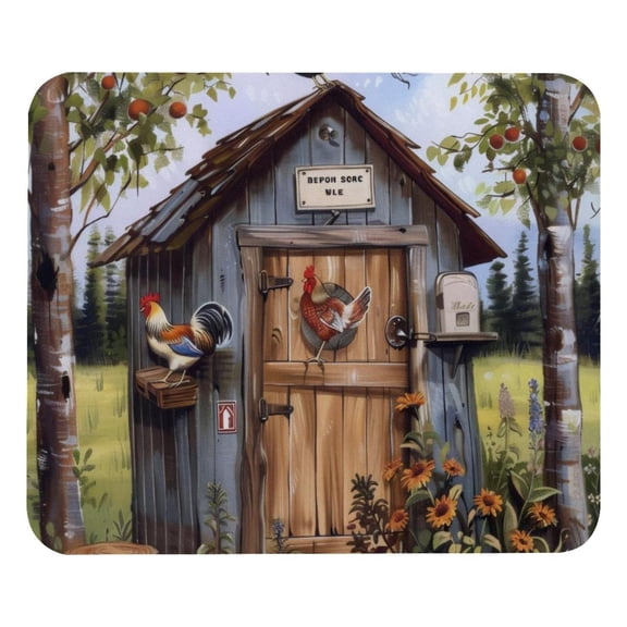 PhooArto Comfortable Mouse Pad Farmhouse Rooster Desktop Mousepad , 21 x 25 cm Mouse Mat, Non-Slip Rubber Base, Improves Speed and Precision