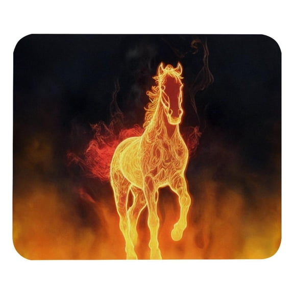PhooArto Comfortable Mouse Pad Flaming Run Horse Desktop Mousepad , 21 x 25 cm Mouse Mat, Non-Slip Rubber Base, Improves Speed and Precision