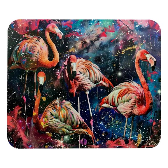 PhooArto Comfortable Mouse Pad Flamingo Galaxy Space Desktop Mousepad , 21 x 25 cm Mouse Mat, Non-Slip Rubber Base, Improves Speed and Precision