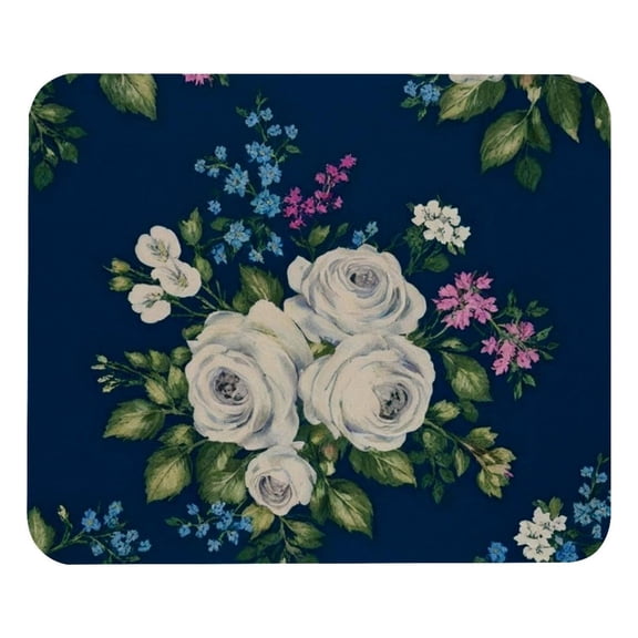 PhooArto Comfortable Mouse Pad Floral White Flower Desktop Mousepad , 21 x 25 cm Mouse Mat, Non-Slip Rubber Base, Improves Speed and Precision