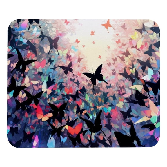 PhooArto Comfortable Mouse Pad Flying Butterfly Color Painting Desktop Mousepad , 21 x 25 cm Mouse Mat, Non-Slip Rubber Base, Improves Speed and Precision