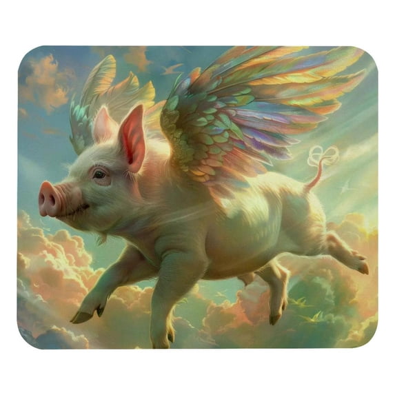 PhooArto Comfortable Mouse Pad Flying Pig in Sky Desktop Mousepad , 21 x 25 cm Mouse Mat, Non-Slip Rubber Base, Improves Speed and Precision