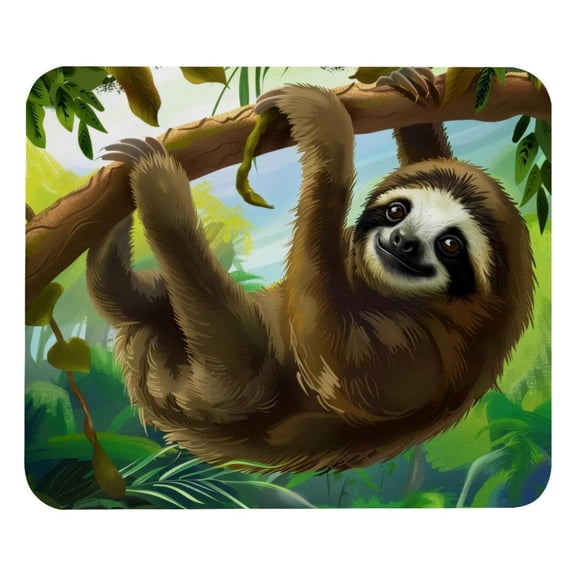 PhooArto Comfortable Mouse Pad Forest Animal Sloth Desktop Mousepad , 21 x 25 cm Mouse Mat, Non-Slip Rubber Base, Improves Speed and Precision