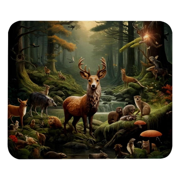 PhooArto Comfortable Mouse Pad Forest Animals Deer Desktop Mousepad , 21 x 25 cm Mouse Mat, Non-Slip Rubber Base, Improves Speed and Precision
