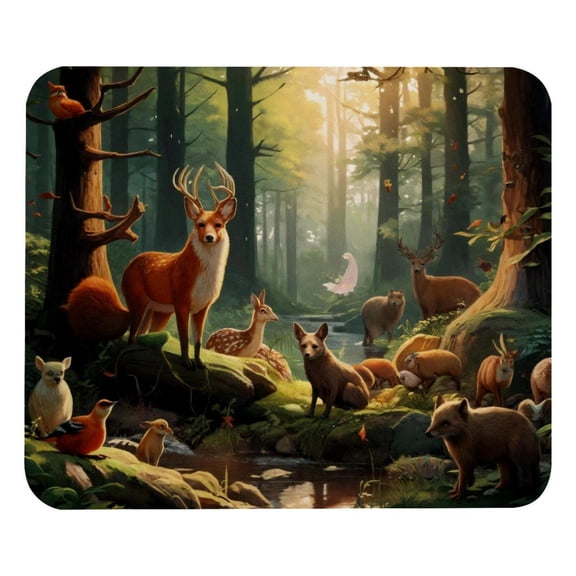 PhooArto Comfortable Mouse Pad Forest Animals Pattern Desktop Mousepad , 21 x 25 cm Mouse Mat, Non-Slip Rubber Base, Improves Speed and Precision