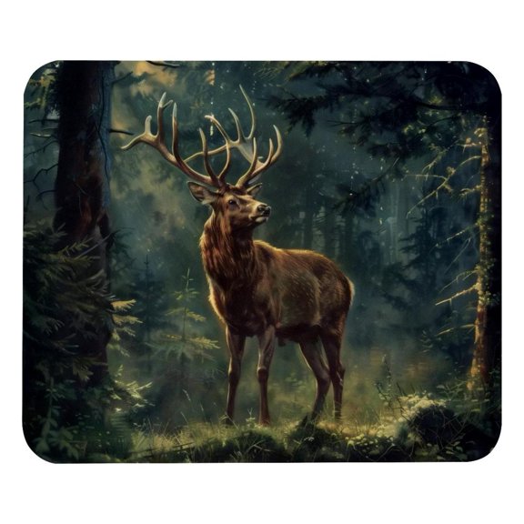 PhooArto Comfortable Mouse Pad Forest Wilderness Deer Desktop Mousepad , 21 x 25 cm Mouse Mat, Non-Slip Rubber Base, Improves Speed and Precision
