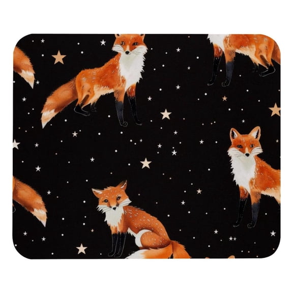 PhooArto Comfortable Mouse Pad Fox Animals Stars Pattern Desktop Mousepad , 21 x 25 cm Mouse Mat, Non-Slip Rubber Base, Improves Speed and Precision