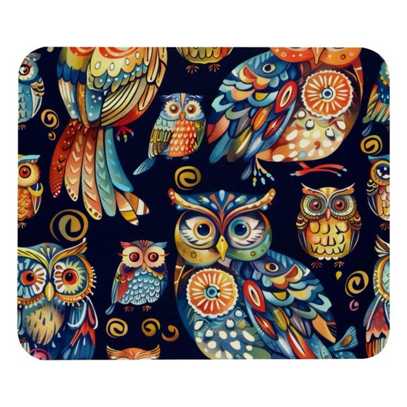 PhooArto Comfortable Mouse Pad Funny Owls Pattern Desktop Mousepad , 21 x 25 cm Mouse Mat, Non-Slip Rubber Base, Improves Speed and Precision