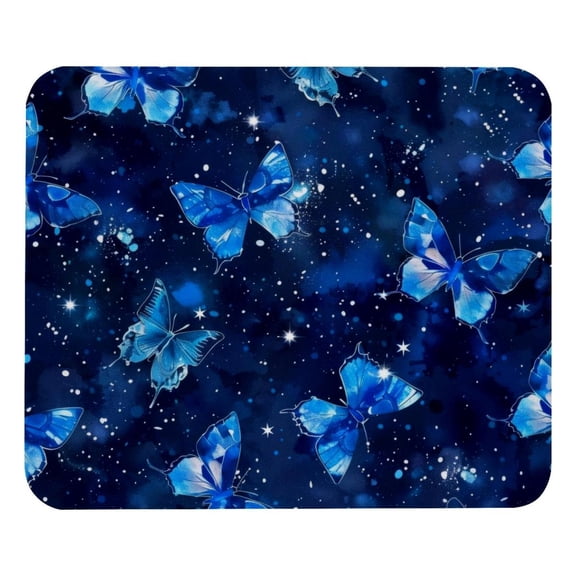 PhooArto Comfortable Mouse Pad Galaxy Blue Butterfly Pattern Desktop Mousepad , 21 x 25 cm Mouse Mat, Non-Slip Rubber Base, Improves Speed and Precision