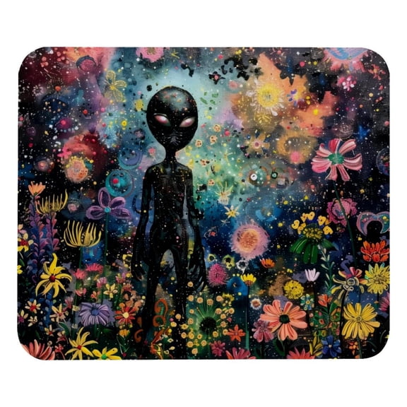 PhooArto Comfortable Mouse Pad Galaxy Floral Alien Desktop Mousepad , 21 x 25 cm Mouse Mat, Non-Slip Rubber Base, Improves Speed and Precision