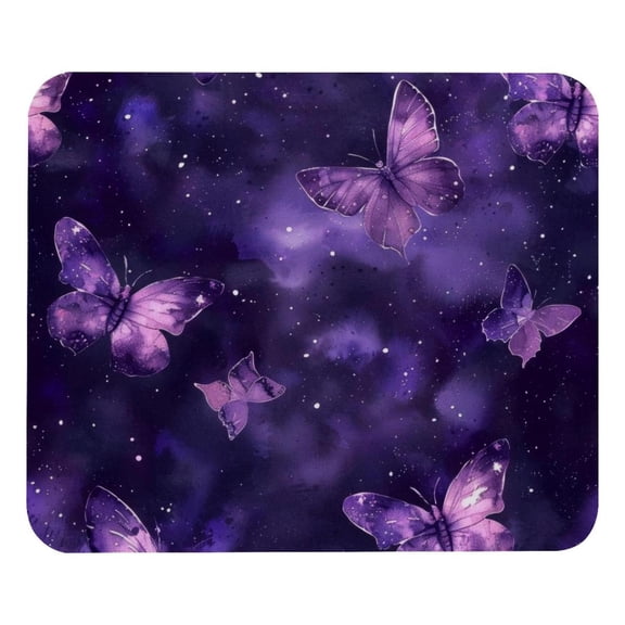 PhooArto Comfortable Mouse Pad Galaxy Purple Butterfly Pattern Desktop Mousepad , 21 x 25 cm Mouse Mat, Non-Slip Rubber Base, Improves Speed and Precision