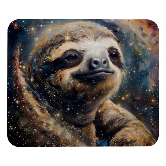 PhooArto Comfortable Mouse Pad Galaxy Sloth Animal Desktop Mousepad , 21 x 25 cm Mouse Mat, Non-Slip Rubber Base, Improves Speed and Precision