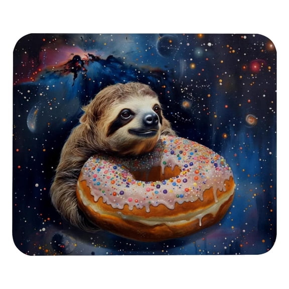 PhooArto Comfortable Mouse Pad Galaxy Sloth Donut Desktop Mousepad , 21 x 25 cm Mouse Mat, Non-Slip Rubber Base, Improves Speed and Precision