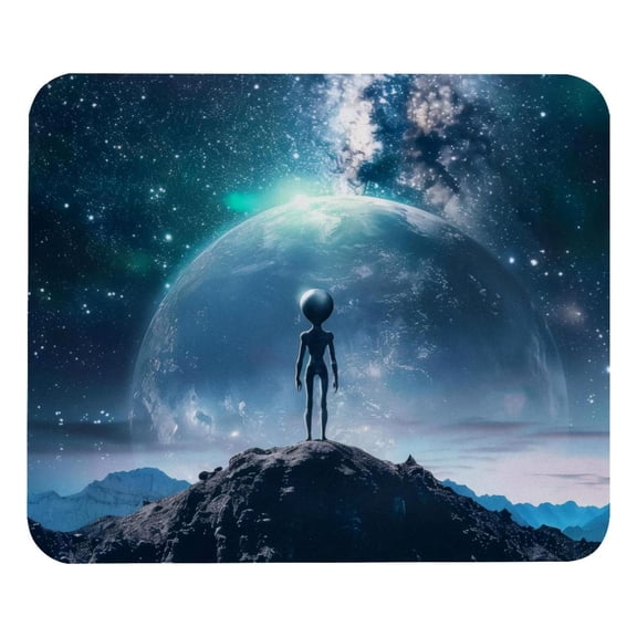 PhooArto Comfortable Mouse Pad Galaxy Space Alien Desktop Mousepad , 21 x 25 cm Mouse Mat, Non-Slip Rubber Base, Improves Speed and Precision