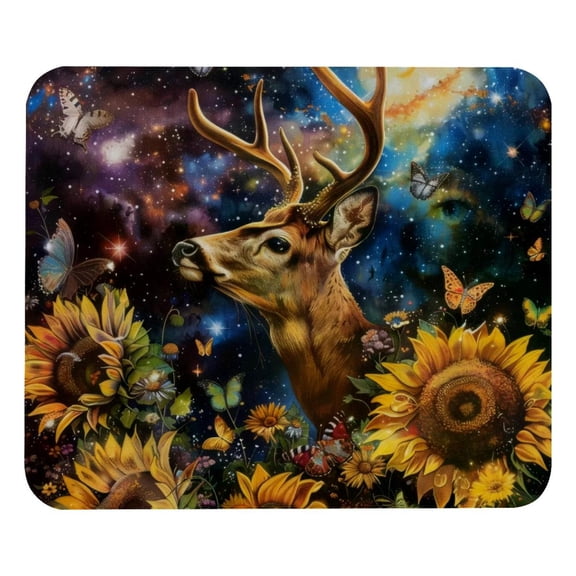 PhooArto Comfortable Mouse Pad Galaxy Sunflower Butterflies Deer Desktop Mousepad , 21 x 25 cm Mouse Mat, Non-Slip Rubber Base, Improves Speed and Precision