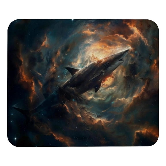 PhooArto Comfortable Mouse Pad Galaxy Swimming Shark Desktop Mousepad , 21 x 25 cm Mouse Mat, Non-Slip Rubber Base, Improves Speed and Precision