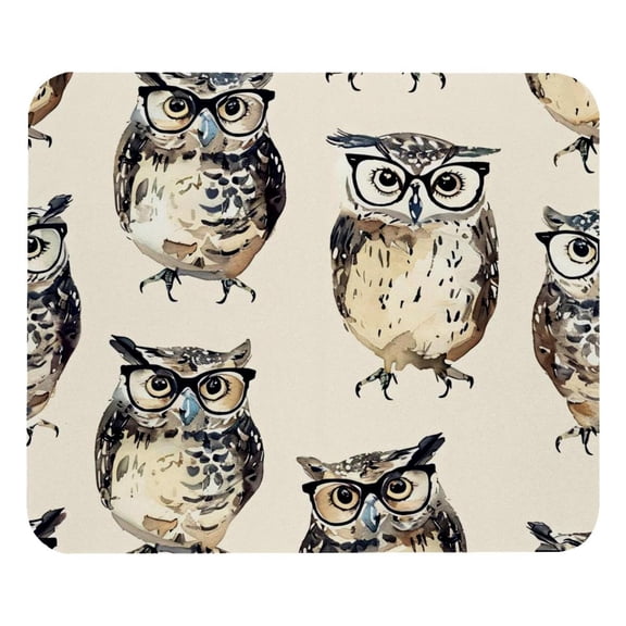 PhooArto Comfortable Mouse Pad Glasses Owls Pattern Desktop Mousepad , 21 x 25 cm Mouse Mat, Non-Slip Rubber Base, Improves Speed and Precision