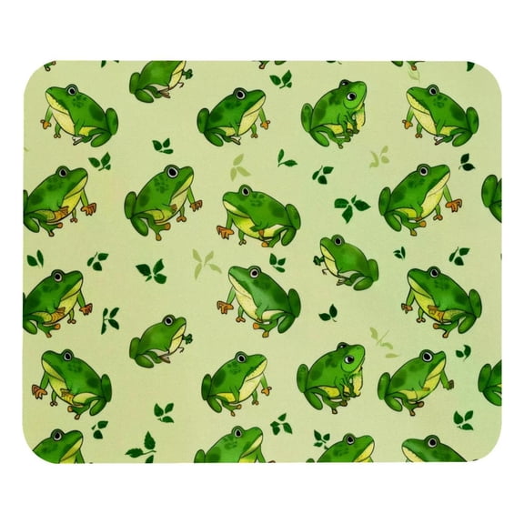 PhooArto Comfortable Mouse Pad Green Frogs Pattern Desktop Mousepad , 21 x 25 cm Mouse Mat, Non-Slip Rubber Base, Improves Speed and Precision