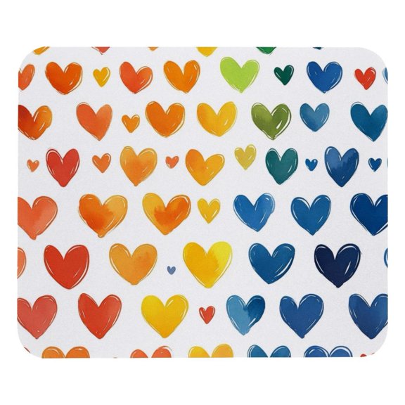 PhooArto Comfortable Mouse Pad Heart Rainbow Pattern Desktop Mousepad , 21 x 25 cm Mouse Mat, Non-Slip Rubber Base, Improves Speed and Precision