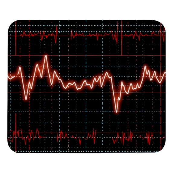 PhooArto Comfortable Mouse Pad Heartbeat Lifeline Pattern Desktop Mousepad , 21 x 25 cm Mouse Mat, Non-Slip Rubber Base, Improves Speed and Precision