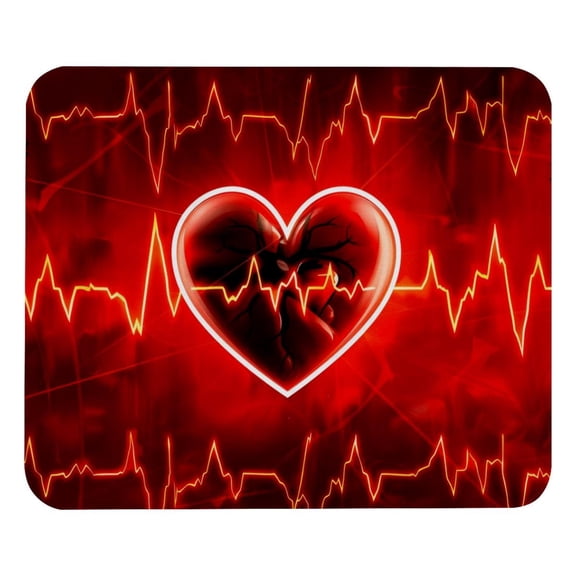 PhooArto Comfortable Mouse Pad Heartbeat Red Heart Pattern Desktop Mousepad , 21 x 25 cm Mouse Mat, Non-Slip Rubber Base, Improves Speed and Precision