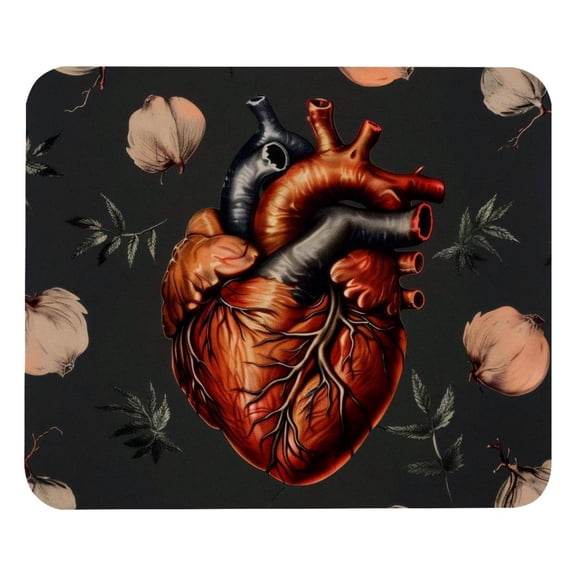 PhooArto Comfortable Mouse Pad Human Heart and Flower Desktop Mousepad , 21 x 25 cm Mouse Mat, Non-Slip Rubber Base, Improves Speed and Precision